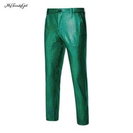 Sparkly Men Pants Men Sequin Suit Pants Men's Sequin Sparkly Straight Leg Pants Shiny Disco Trousers