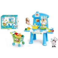 Kitchen Toy Set With Supermarket Trolley For Kids