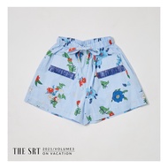 The SRT X3 TPN34 - Pants กางเกงขาสั้น ผ้าคอตตอนพิมพ์ลาย กระเป๋าหน้า ดีเทลตกแต่งเทปพู่