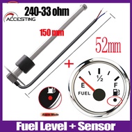 2นิ้ว52Mm Auto น้ำระดับ/การใช้ระดับเครื่องวัด0-190ohm การใช้ระดับเมตร12V 24V Marine 240-33ohm การใช้