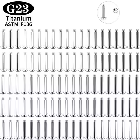 10/100PCS ASTM F136 G23 Titanium Labret Rod external thread Lips Nose Piercing Tragus Body Jewelry A