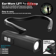BLACKFUNNY Rechargeable LED Ear Clip Headlamp Waterproof Bright Head Flashlight For Fishing Hiking R