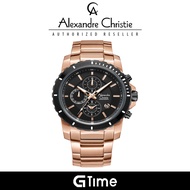 [Official Warranty] Alexandre Christie 6141MCBCABA Stainless Steel Strap 44mm Men's Chronograph Watc