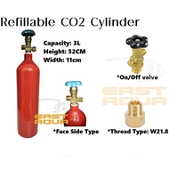 CO2 Tank CO2 Cylinder Aquascape Tank Accessories Iron CO2 Cylinder Tank 3L