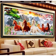 Round Diamond Eight horses animals Full 5D Diamond painting，bead painting