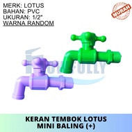 KERAN AIR TEMBOK PLASTIK BALING LOTUS 1/2 INCH KRAN TAMAN MANDI PUTAR