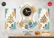 paket JAM DINDING TEROMPAH kaligrafi HIASAN KEKINIAN TEROMPAH 01