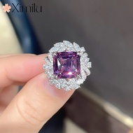 ⭐ Original Colorful Gem Amethyst Ring Female Luxury Bright Full Diamond Jewelry silver 925 original ring for women rings men korean jewelry cincin lelaki cincin perempuan couple cincin emas korea 戒指