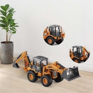 Backhoe 2IN1 Excavator Bulldozer Diecast Toys Model Engineering Alloy+Plastic Construction Play Co