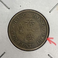 真．錯體  error coin 1964年 香港一毫字 6字塞左多料 包順豐快遞