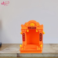Abbraccia Mini Buddhist Buddha Altar Shrine Orange with Light Shrine Altar Sculpture