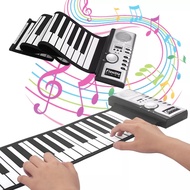 เปียโนพกพาพับได้ 61 คีย์ ลำโพงในตัว Portable Foldable Piano with 61 Keys Flexible Roll Up Soft Keybo