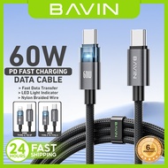 BAVIN CB399 60W PD Fast Charging & Data Cable Type-C to iP/ Type-C to Type-C | 1m Braided Cable