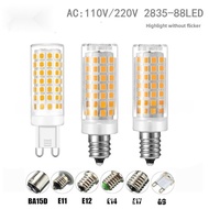 [110V/220V Optional] E14 2835 Corn Light Bulb 88led Lighting Bulb No Strobe Super Bright G9 Ceramic 