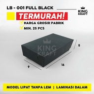 Paper lunch box M laminasi full hitam ayam geprek/ nasi goreng 275gsm