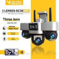 V380 Pro CCTV Outdoor SC30 WiFi Three Lens 360 Monitoring Wireless IP66 Waterproof Night Vision Came