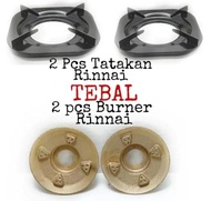 Promo Toko 2 Pcs Tungku Kompor Rinnai / Miyako Tungku Kaki 4 + 2PCS Kuningan / Burner Kompor Gas Rin