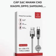 HASEN HS-C33 Fast Charging Cable TYPE 6A - Supports Vooc, Mi Turbo Fast Charging, PD Fast Charging, 