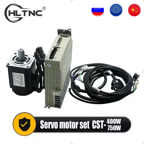 HLTNC 400W 750W AC Servo Motor 3000RPM 1.3Nm 2.4Nm with C30 RS485 Driver Kit 220V 3m Cable Absolute 