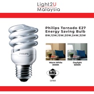 Philips Tornado E27 Energy Saving Light Bulb(8W,12W,15W,20W,24W)(Helix 32W)(3000K Warmwhite &6500K D