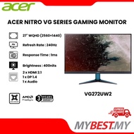 ACER Nitro VG272UW2 Gaming Monitor (27" IPS / 240Hz / 1ms / 400nits /Speaker / HDMI DP AUDIO / 3 YEA