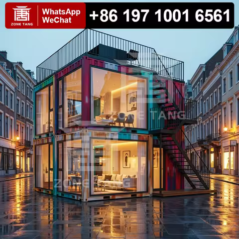 Flat Pack House Fireproof Prefab Cabins Prefab Tiny Homes Kit Homes Multilevel Residence Earthquake 