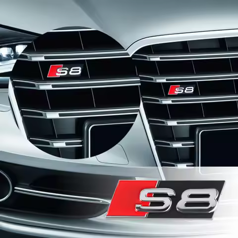 3D Metal Logo Sticker Front Grille Sport Badge Accessories For Audi S3 S4 S5 S6 S7 S8 A1 A2 A3 A4 A5