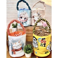 PUFFY BAG Drawstring Cylinder Bag CUTE CHARACTER PILLOW BAG
