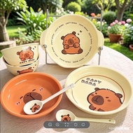 Molly Preferred Cute Cartoon Capybara Tableware Capybara Ceramic Tableware High-value Tableware Bowl