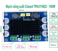 Mạch khuếch đại công suất TPA3116D2 Mono Công suất 100W Class D Sử dụng nguồn 12-24VDC