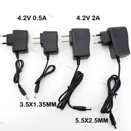 AC 100-240V DC 4.2V 0.5A 500mA 2A 2000mA 5.5x2.5mm 3.5x1.35mm Adapter Power Supply Charger for 1S 2S