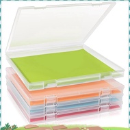 For Paper Files Organizer- 12x12 Inch Scrapbook for Paper Storage in 4 Pack Plastic File Boxes, Craf