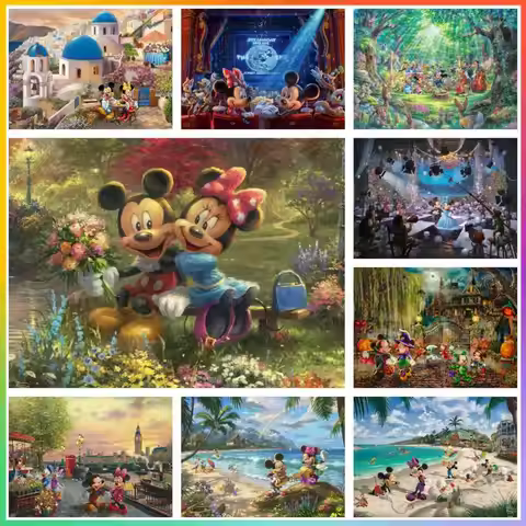 Mickey Mouse and Minnie Disney Stich Cross Drawing Element Kit 5d Stitch Diamond Painting Art Mosaic