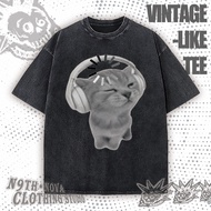 24H SHIP N9THNOVA Vintage-like Cat Pixel T-shirt Retro Anime Street Style 8