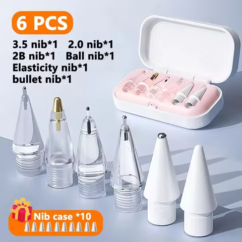 Replacement Pencil Tips for Apple Pencil 1/2/3th Apple Pencil Pro 4/6 Pcs 2B Soft Nibs for iPad Pro