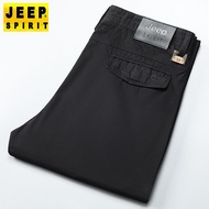JEEP SPIRIT กางเกงลำลองผู้ชายธุรกิจแฟชั่นกางเกงตรงสบาย
