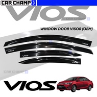 Toyota Vios 2014 to 2018 OEM / INJECTION TYPE Window Door Rain Visor Black / Black Net 2015 2016 201