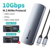 Yottamaster NVMe ổ SSD SATA trường hợp Loại C 10Gbps NVMe 5Gbps SATA NGFF Hộp đựng ổ cứng ngoài công