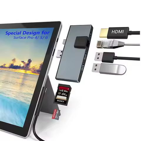 USB C HUB For Microsoft Surface Pro 4 /Pro 5 /Pro 6 Adapter Dock With Multi Port USB 3.1 To HDMI 4K 