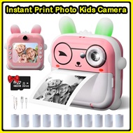 Kids Instant Print Camera 48MP HD Mini Thermal Printer Photo & Video Digital Camera Educational Toy 