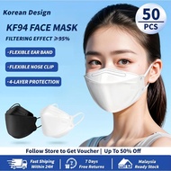 KF94 Face Mask 50pcs Korean Style Adult Face Mask 4ply face shield breathable mask white black mask 