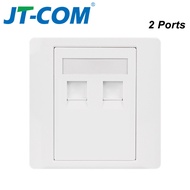 JT-COM 86 Type Networking Socket Panel CAT5E CAT6/6A/7/8 Network Module RJ45 Cable Interface Socket
