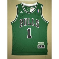 J7UZ Revolution 30 Bulls No. 1 Rose Jersey Basketball Jersey St. Patrick's Day Green