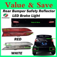 Perodua Myvi SE2 2008 - 2010 Led Brake Light Red Clear Cover Rear Bumper Reflector Albino Se2 ( 2pcs