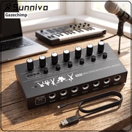 Gazechimp Compact 6 Channel Audio Mixer Slim Desktop Audio Mixer Portable for Streamers Podcasters L
