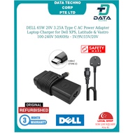 SG Local - Original Dell Laptop Charger 65W USB-C AC Adapter with Power Cord Cable, LA65NM190 w/ Saf