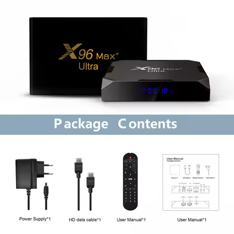 X96Max+ Ultra Smart TV Box Amlogic S905X4 4GB 32GB/64GB TV BOX 8K Wifi BT Media Player X96Max Plus U
