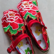 Red Red Embroidered Shoes Dance Clothes Dance Shoes Embroidered Shoes Performance Dance Shoes #Ready