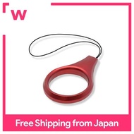 ELECOM Strap for mobile phone/Finger Strap/Aluminum-like/Red