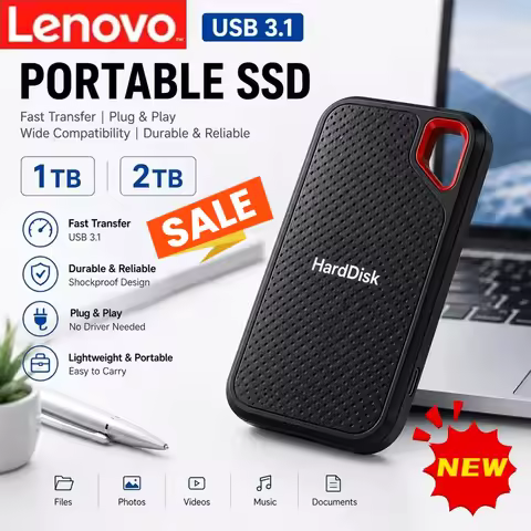 Lenovo Portable SSD E60 2TB 8TB 16TB 30TB External SSD Hard Drive USB 3.1 Type-C Fast Storage for La